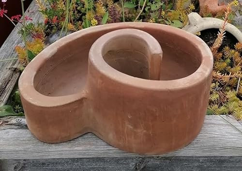 NEU ! B-Ware ! Schöne große Kräuterspirale Kräutertopf ca. 40 x 27 cm rustikal echt Black Terrakotta Terracotta Blumentopf Blumenkübel Garten Terracotta Deko Mediterran
