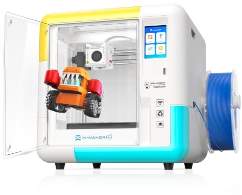 X-Maker 3D-Drucker mit Design-App - Vollständig geschlossen, KI Design-App, umfangreiche Sammlung an 3D-Spielzeugvorlagen, mit 15 Mini-3D- Designmodulen, schneller Düsenwechsel