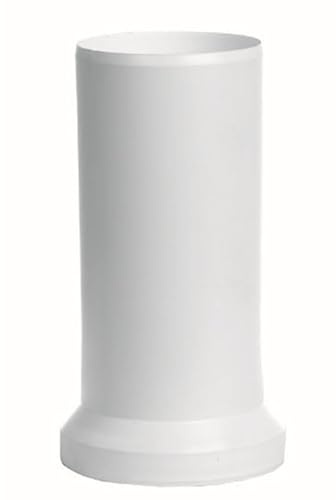 110mm Straight WC Pan Connector, White Polypropylene Toilet Waste Pipe, 250mm Length, Push-Fit Installation
