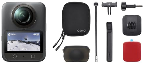 DJI Osmo 360 Combo Casco in terza persona, Action Cam 360 | Imaging 360° da 1, video 360° 8K nativo, video Boost 4K/120fps & 170°, kit montaggio casco POV in terza persona