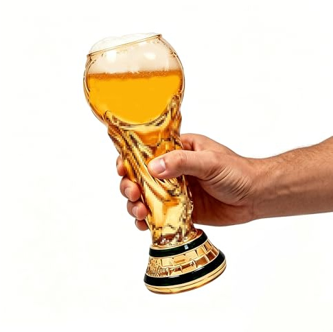 Umllpet Boccale da birra da calcio, 480 ml, boccale da birra per osservare il calcio, boccale di birra in vetro, bicchiere da vino, boccale di birra per birra, cocktail, bevande, feste di calcio