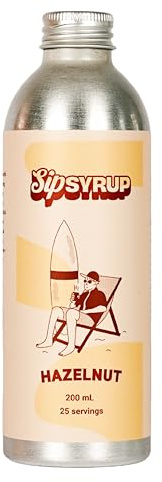 Sip Syrup Mini Coffee Syrup 200ml | Naturally Flavoured Syrup with Madagascan Vanilla & Sea Salt | Barista Style Syrup for Coffee, Hot Chocolate & Iced Drinks | Made in Wales (Hazelnut)