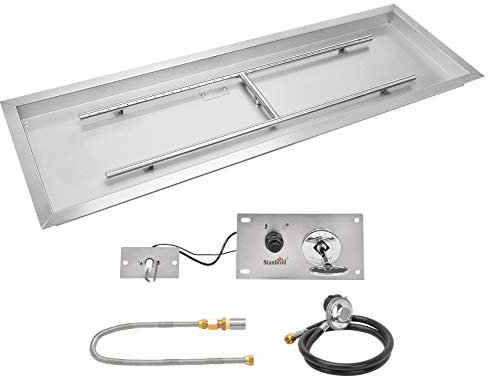 Stanbroil 76,2 x 25,4 cm Drop-In-Feuerstelle mit Brenner und allem Zubehör für DIY-Feuerstellen-Projekte, Propangas-Version, rechteckig