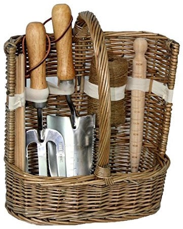 Red Hamper G020/1 Wicker Small Antique Wash Deluxe Garden Tool Basket