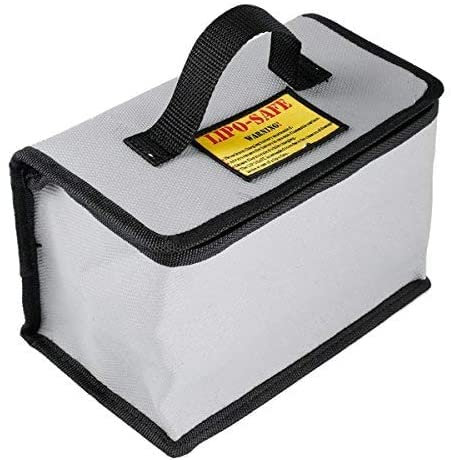 YUNIQUE GREEN-CLEAN-POWER - Feuerfeste Tasche für Lipo-Batterien | Maximale Sicherheit beim Laden | Feuerbeständig, Praktisch für Drohnen, Silber, 215x155x115mm, Kunststoff