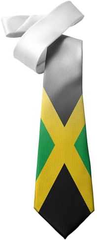 ShopQuality4U Jamaica Flag design Mens Printed Neck Tie - Polyester - Great Gift - Jamaican Half Tie Print