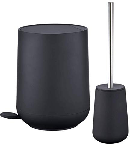 Zone Denmark Nova Bad Accessoires 2erSet Pedaleimer mit Soft Close Toilettenbürste Soft Touch Black schwarz
