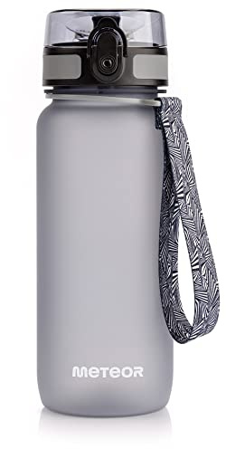 meteor Water bottle 650 ml – Secure flip lid with lock for daily hydration – Durable and practical sports water bottle for training and travel – Sport water bottle Grey