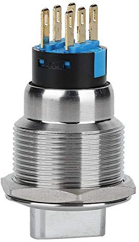 Knopfschalter, 19mm Edelstahl Drehen Umschaltknopf Schalter Wasserdicht IP67 Selektivschalter Industrieausrüstung Haushaltsgerät Schalter Automodifikation(6 Pin And 3 Level)
