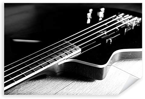 Postereck - 3425 - Bass Gitarre, Musik Instrument Schwarz Weiss - Wandposter Fotoposter Bilder Wandbild Wandbilder - Poster - 3:2-91,0 cm x 61,0 cm
