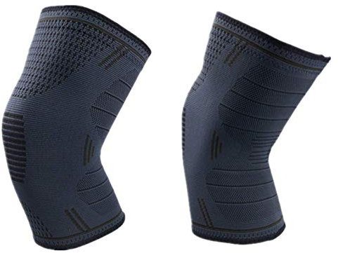 Geeoce Kniebandage, Kniestütze Knieschoner Männer/Damen 2 Pack für Laufen Walking Radfahren Basketball und Knie Sicherheit Schmerzlinderung – Sport Verletzungen Rehabilitation & Schutz (schwarz, XL)