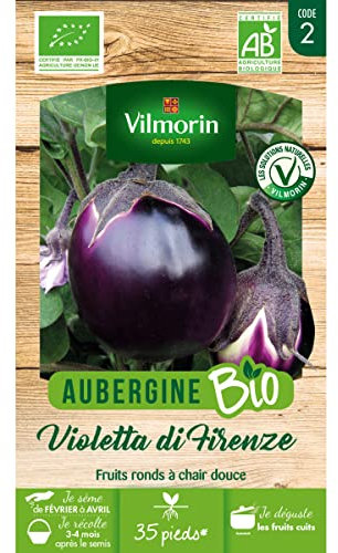 Vilmorin - Sachet de graines Aubergine Violette de Florence BIO