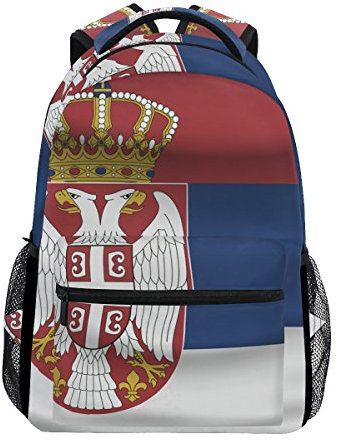 Unisex Rucksack mit Serbien-Flagge, für Schule und Studenten