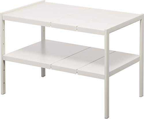 YAMAZAKI 4948 TOWER 2Tiered Extendable Organizer, white, Steel, 5085 x 30 x 35 cm