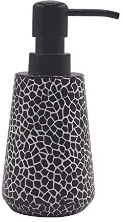 MSV Seifenspender Safari | mit Edelstahlpumpe | Flüssigseifen-Spender | Polyresin | 300ml | Langliebig und Robust | matt schwarz