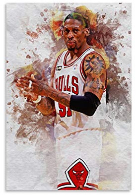 Basketball-Poster, Spieler Dennis Rodman, Leinwand-Kunst-Poster und Wandkunst, Bild, modern, für Familienschlafzimmer, 60 x 90 cm
