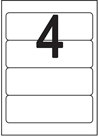 100 Blatt Ordner Etiketten Selbstklebend 192,0 x 61,0 mm 400 Stück DIN A4 permanent haftend Klebeetiketten Weiß - 4 Stück pro Blatt