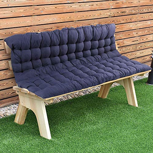 Yanman Luxus Gartenschaukel Auflage Outdoor Bankauflage mit Rückenlehne Terrasse Weiche Sitzmatte Rutschfeste Sonnenliege Matratze für 2 3 Sitzer Rasen Holz Metall Bänke