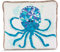 NICI Kuschelkissen Oktopus 30x30cm – Flauschiges Kuscheltierkissen für Mädchen, Jungen & Babys – Quadratisches Stofftierkissen in modischem Polygondruck, beige/blau, 1 Stück (1er Pack)