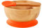 Vinsani Bamboo Bowl and Spoon Set for Baby/Toddler, Suction Plate, Stay-Put Design, Hypoallergenic and BPA-Free (Orange)