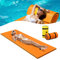 RELAX4LIFE Tapis Flottant Piscine en Mousse XPE 216x66cm pour Piscine Plage Lac, Hamac Flottant Piscine avec Oreiller Roulé pour Sports Nautiques, Bronzage d’Eté, Charge 60kg(Orange)