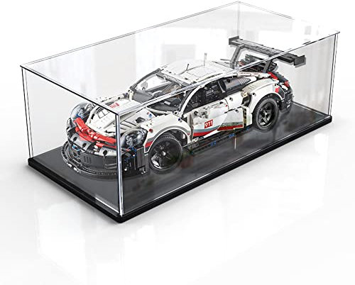 Nynelly Acrylic Display Case for Lego McLaren P1 for Lego Ferrari SP3 for Lego Lamborghini for Lego Bugatti for Lego Car Display Case for Model Car Assemble Dustproof Thickened Clear Display Box(Black