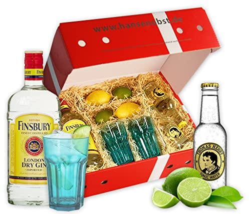 Hansen Obst - Geschenkbox Gin Tonic-Cocktail - Cocktail Mix Set - Präsentkorb Cocktail-Starter-Set - Geschenk Cocktail Liebhaber