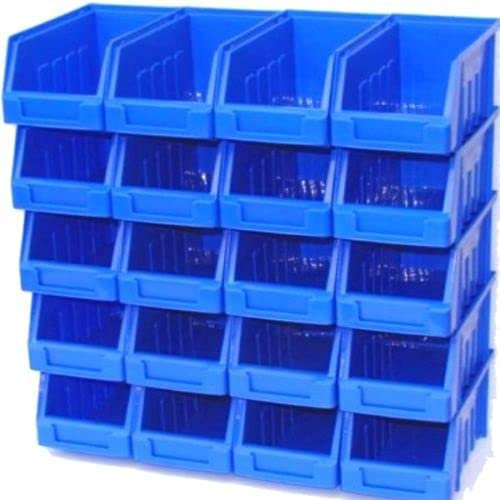 EQUIP247UK BLUE SIZE 2 STACKING STORAGE BINS PLASTIC PARTS BINS (60)