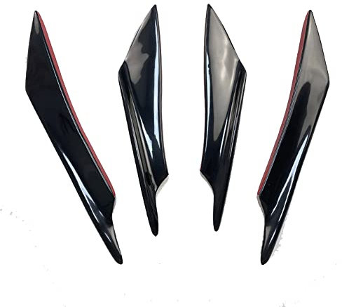 Pinne Splitter per Labbro Spoiler, MoreChioce 4 Pz Spoiler Paraurti Fibra Carbonio Anteriore Sinistro Destro Universale Auto Accessori per Auto Decorazione Nastro Adesivo,Nero Lucido