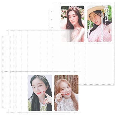 Baskiss Kpop Fotokartenschutz, einseitig, 30 Stück, schwere Blattschutzhüllen, passend für A5-Ordner für Kpop Album MD-Fotokarten (4-Pocket-Seite)