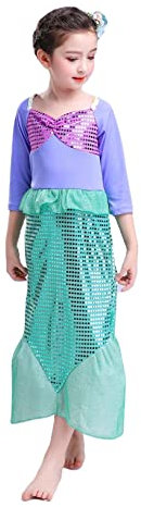 Tante Tina Meerjungfrau Kostüm für Mädchen - Kinderkostüm Nixe - Mermaid Costume - Rosa/Grün - Gr. L - 7 bis 9 Jahre