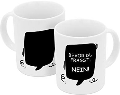 Tasse Bevor du fragst Nein Farbwechsel 330ml | Tasse | Zaubertasse | Heiß | kalt | Magic | Mug | GEDA | farbwechselnd | motivwechselnd | Porzellantasse | Spruchtasse | Kaffeetasse