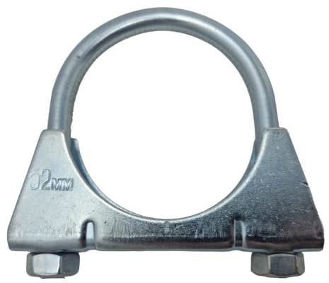 52mm Universal U Bolt Exhaust Clamps - Heavy Duty Clamp & Nuts (Pack of 2)