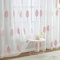 MIULEE Kurz Vorhänge Transparent mit Rosa und Weiss Blätter Muster, Modern Stickerei Gardinen Ösen Für Kleines Fenster Kurzgardine, 2er Set Schöne Blätter Muster Vorhang Fenster H 145 x B 140