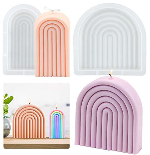 2 Stück Silikonform Regenbogen Kerzenformen Regenbogenbrücke Gießform Kerze Regenbogen Form Kerzenform Seifenform Kuchen Fondant Regenbogen Backform Silikon Kerzengießform für Regenbogenkerzen