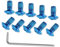 LEONTOOL 12 Pcs Bicycle Disc Brake Bolts M5x10mm MTB Rotor Bolts Blue Bicycle Rotor Screws Disc Rotor Bolts with 1 Pcs T25 Torx Wrench L for Road Bike Mountain Bike