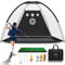 Himal Outdoors Golf Practice Net with Mat, 10x7FT Heavy Duty Golf Hitting Net for Backyard Driving Training, Quick Setup with Carry Bag Ideal Gifts for Men