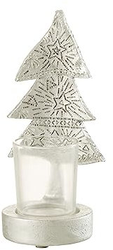 J-Line Kerzenhalter Weihnachtsbaum Poly Silber Small