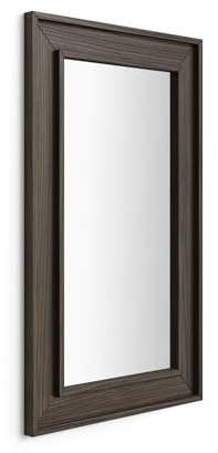 MOBILI FIVER, Angelica Wandspiegel, 112x67 cm, Nussbaum Dunkel, Made In Italy