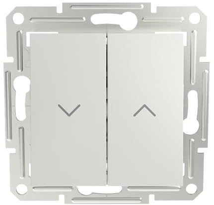Schneider Electric Asfora EPH1370521D - Interruptor de persiana (10 A, 250 V, LED, empotrable, con lamas), color blanco