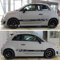 Adesivi Stickers fasce laterali compatibili con Fiat 500 Abarth auto tuning sport (Nero Lucido)