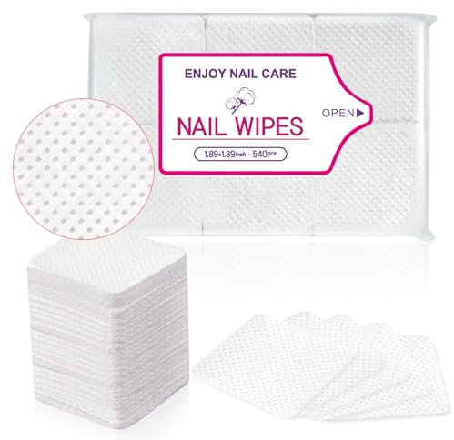 600 Stück Zelletten für Gelnägel Fusselfreie, Zelettenrolle für Nägel Nagellackentferner Pads, Lint-Free Nail Wipes Cleaner Gelnägel für Nail Art, Weiß