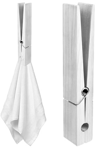 DMAIS Giant Clothespin Towel Holder, Wooden Large Bathroom Towel Holder Clips, Large Wooden Clothes Clips with Spring, Sturdy Clothes Pins Wood for Living Room Laundry Room and Bedroom
