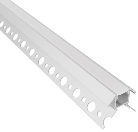 Evotrade Profil pour carrelage en céramique avec canal d'éclairage LED barres 2 m encastré rétractable + coque lumière continue (angle extérieur)