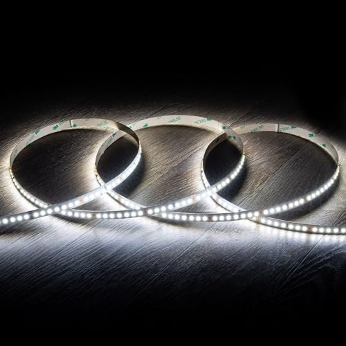 LEDKIA LIGHTING LED-Streifenrolle 48v SMD 140 LED/m 30m für große Längen 10W/m 1000lm/m Breite 10mm Schnitt 5cm IP20 6000K Kaltweiß