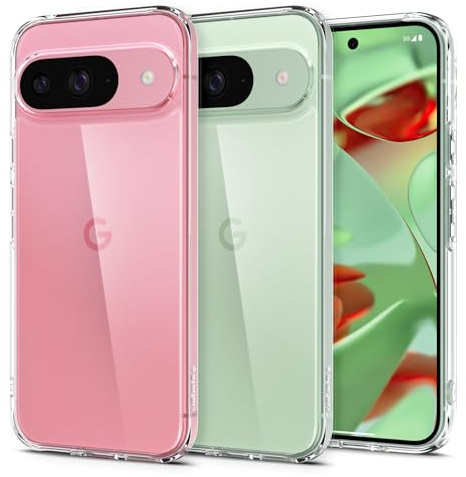 Spigen Ultra Hybrid für Google Pixel 9 Pro/9 -Crystal Clear | Air Cushion Tech, Anti-Yellowing, Militär-Grade Schutz, Spigen Signature Serie
