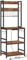 VASAGLE Kitchen Storage Rack with Power Outlet, Coffee Bar, Baker's Rack, with Metal Wire Panel, 14 Hooks, for Microwave, Steel Frame, 40 x 60 x 170 cm, Rustic Brown and Ink Black KKS037B21