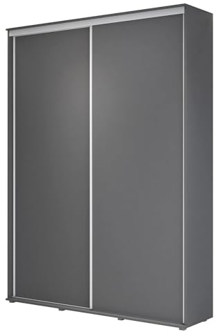 Meble Slupia - ZUZA Garderobenschrank - Kleiderschrank Schiebetüren - 200 x 242 x 45 cm - Kleiderstange Schrank - Kleider Schrank für Schlafzimmer, Flur, Jugendzimmer - Anthrazit