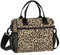 Lonchera con estampado de leopardo africano para viajes, picnic, senderismo, bolsa térmica con piel de animal aislada con correa de hombro ajustable para mujeres, hombres y adultos