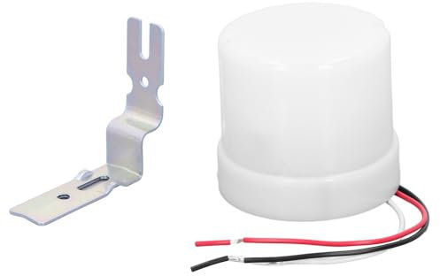 Interrupteur de Réverbère à Photocellule Réglable, Interrupteur de Commande Automatique de Réverbère étanche à la Pluie 25A pour L'extérieur (AC220-240V)